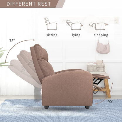 Fabric Recliner Chair Massage Recliner Sofa Chair Adjustable Reclining Chairs Home Theater Single Modern