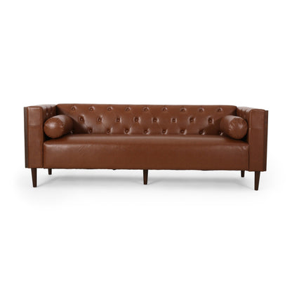 Faraway Modern Tufted Sofa w/ Accent Pillows by Christopher Knight Home