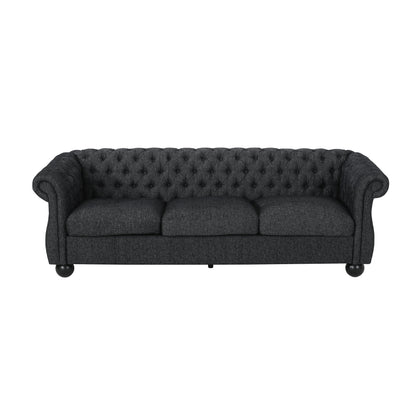 Farhart Tufted 3 Seater Sofa by Christopher Knight Home
