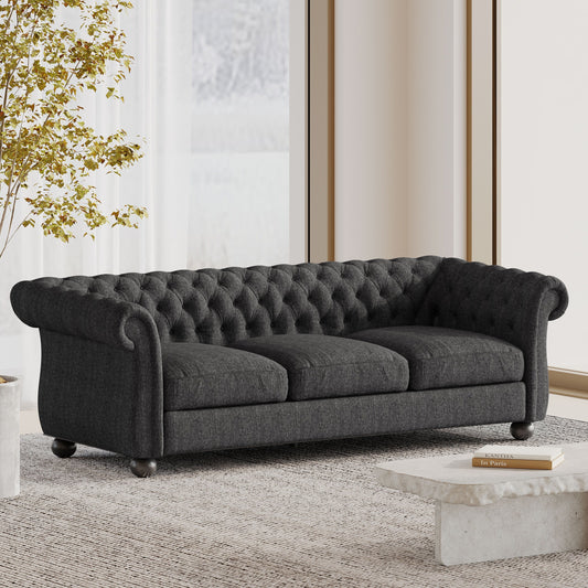Farhart Tufted 3 Seater Sofa by Christopher Knight Home