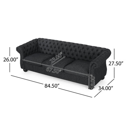 Farhart Tufted 3 Seater Sofa by Christopher Knight Home
