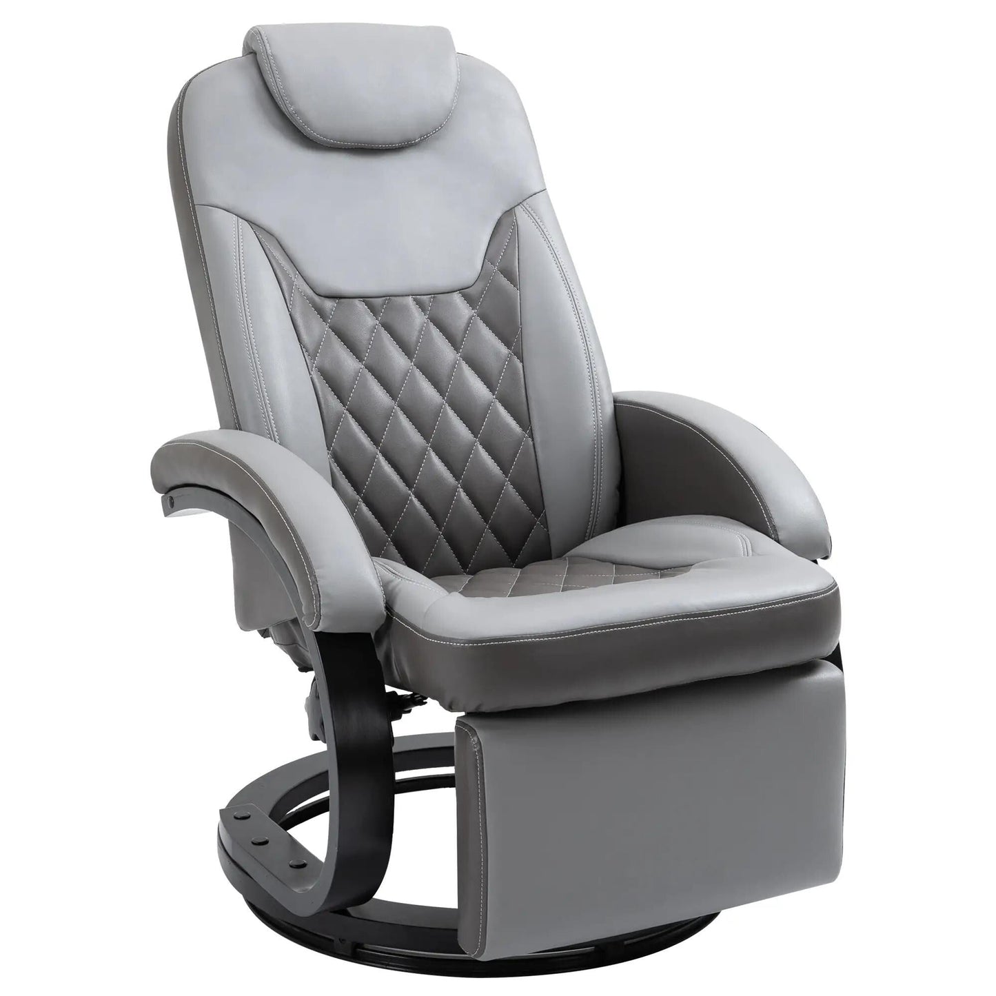 Faux Leather Manual Recliner,Adjustable Swivel,Armchair with Footrest