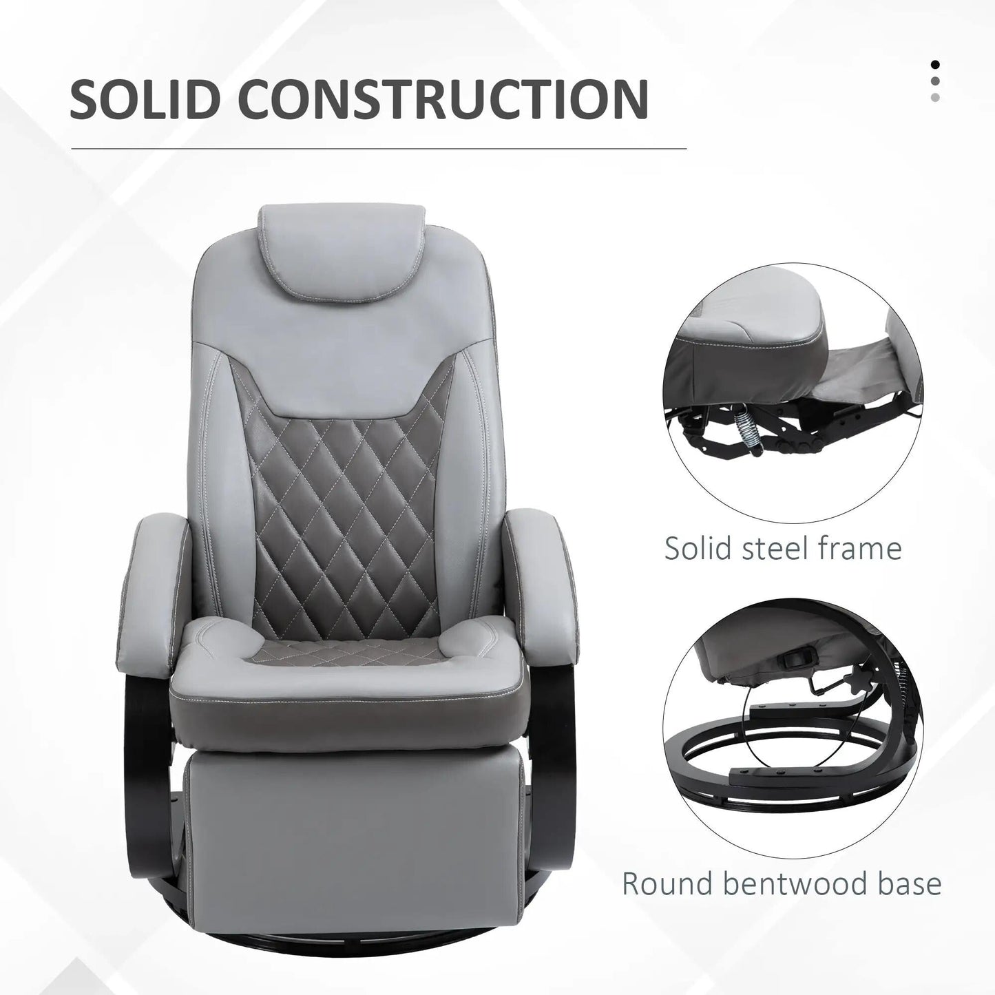 Faux Leather Manual Recliner,Adjustable Swivel,Armchair with Footrest