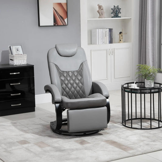 Faux Leather Manual Recliner,Adjustable Swivel,Armchair with Footrest