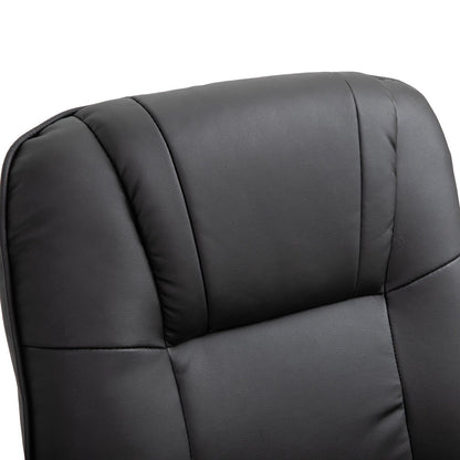 Faux Leather Manual Swivel Recliner Chair with Footrest, Armrest and Wrapped Wood Base