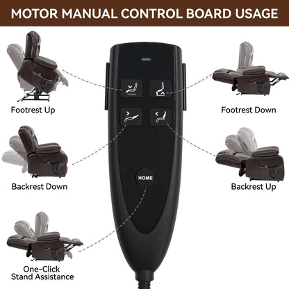 Faux Leather Power Lift Recliner with Massage & Lumbar Heating