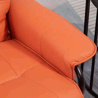 Faux Leather Recliner Chair, Swivel Recliner with Footrest, Armrest