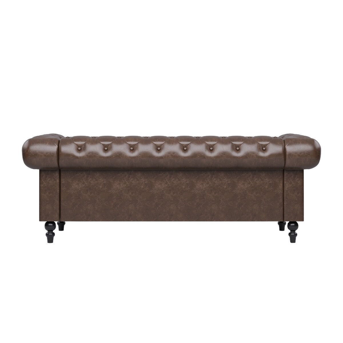 Faux Leather Upholstered Chesterfield Sofa -- 3 seats