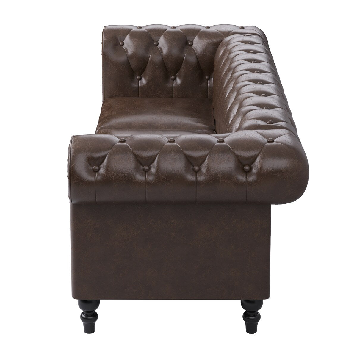 Faux Leather Upholstered Chesterfield Sofa -- 3 seats