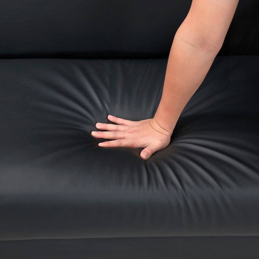 Faux Leather Upholstery Comfort Sleeper Sofa Modern Furniture Durable Plywood Frame Elegant Lounger - 2 Seat