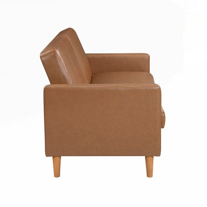 Faux Leather Upholstery Comfort Sleeper Sofa Modern Furniture Durable Plywood Frame Elegant Lounger - 2 Seat