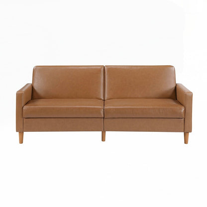 Faux Leather Upholstery Comfort Sleeper Sofa Modern Furniture Durable Plywood Frame Elegant Lounger - 2 Seat