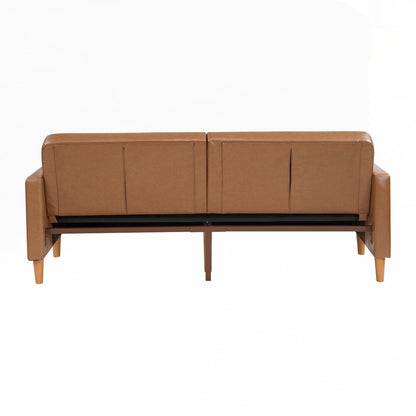 Faux Leather Upholstery Comfort Sleeper Sofa Modern Furniture Durable Plywood Frame Elegant Lounger - 2 Seat