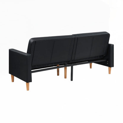Faux Leather Upholstery Comfort Sleeper Sofa Modern Furniture Durable Plywood Frame Elegant Lounger - 2 Seat