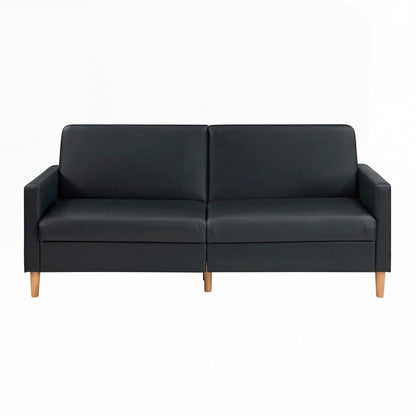 Faux Leather Upholstery Comfort Sleeper Sofa Modern Furniture Durable Plywood Frame Elegant Lounger - 2 Seat