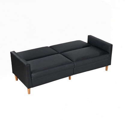 Faux Leather Upholstery Comfort Sleeper Sofa Modern Furniture Durable Plywood Frame Elegant Lounger - 2 Seat