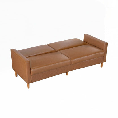 Faux Leather Upholstery Comfort Sleeper Sofa Modern Furniture Durable Plywood Frame Elegant Lounger - 2 Seat