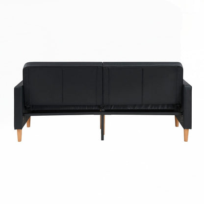 Faux Leather Upholstery Comfort Sleeper Sofa Modern Furniture Durable Plywood Frame Elegant Lounger - 2 Seat