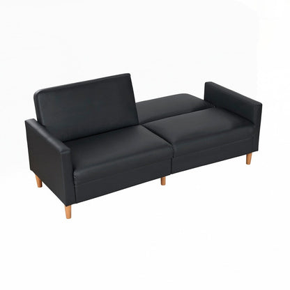 Faux Leather Upholstery Comfort Sleeper Sofa Modern Furniture Durable Plywood Frame Elegant Lounger - 2 Seat