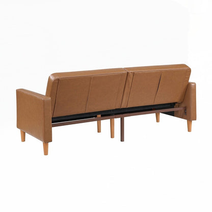 Faux Leather Upholstery Comfort Sleeper Sofa Modern Furniture Durable Plywood Frame Elegant Lounger - 2 Seat