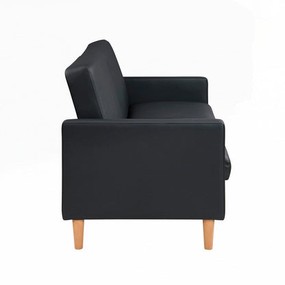 Faux Leather Upholstery Comfort Sleeper Sofa Modern Furniture Durable Plywood Frame Elegant Lounger - 2 Seat