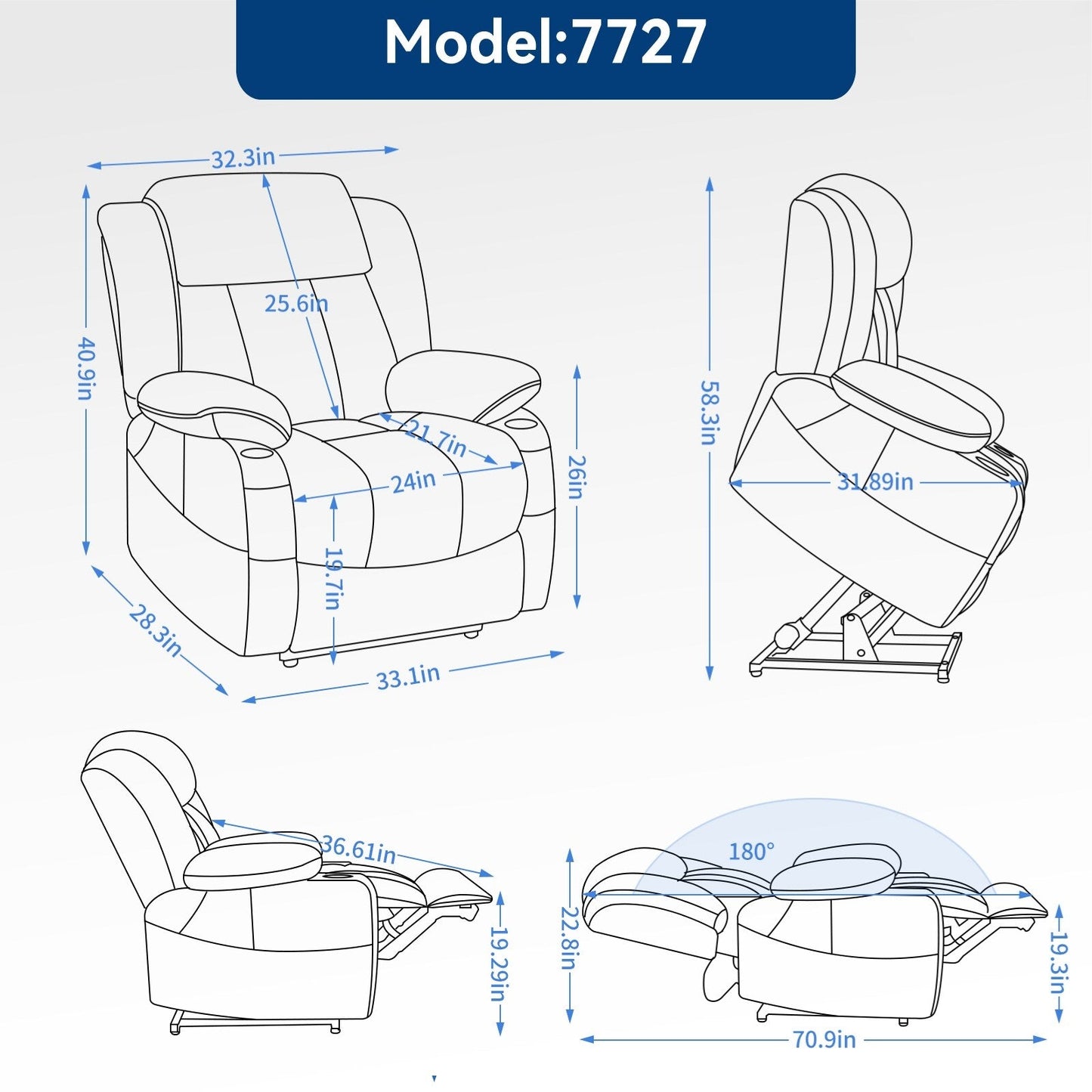 Faux?Leather Power Lift Recliner Chair with Massage, Heat & Dual Motors