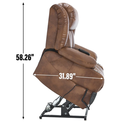 Faux?Leather Power Lift Recliner Chair with Massage, Heat & Dual Motors