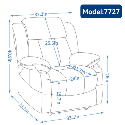 Faux?Leather Power Lift Recliner Chair with Massage, Heat & Dual Motors