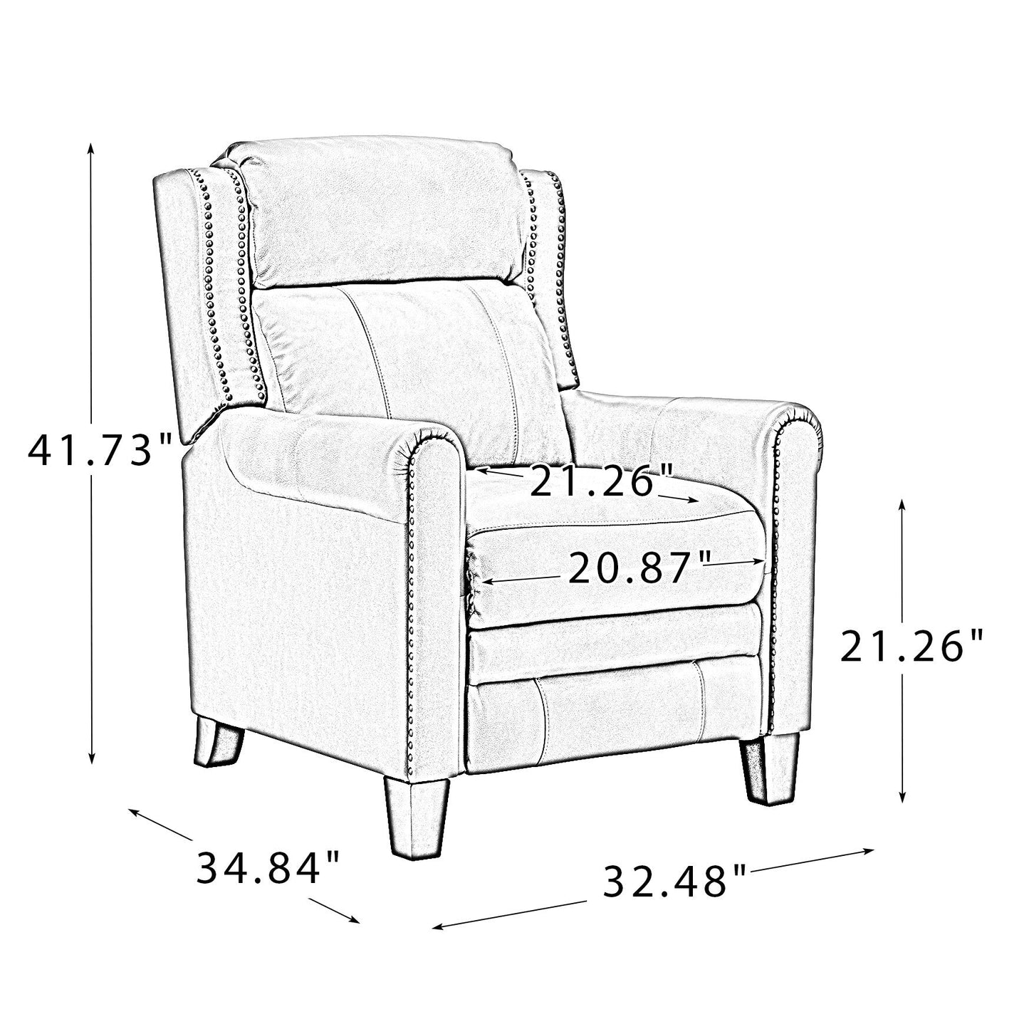 Felisa 32.48 Wide Genuine Leather Manual Recliner
