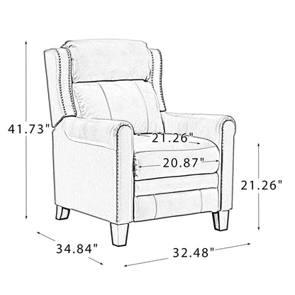 Felisa 32.48 Wide Genuine Leather Manual Recliner