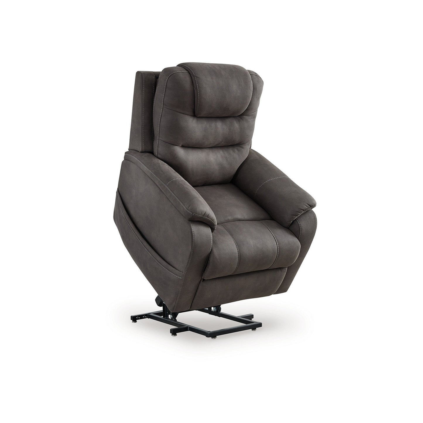 Fily Power Lift Recliner Chair, Heat Massage 40 Inch Gray Faux Leather