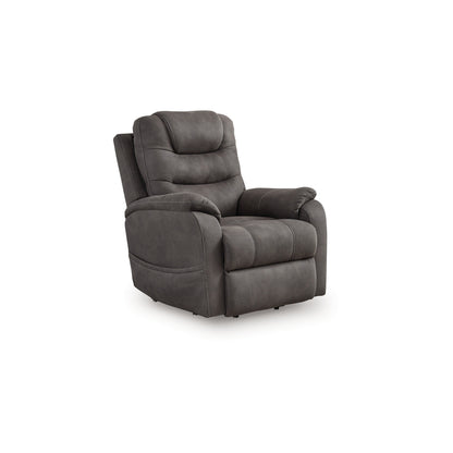 Fily Power Lift Recliner Chair, Heat Massage 40 Inch Gray Faux Leather