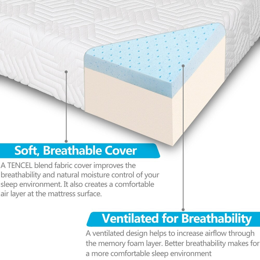 Firm Memory Foam Mattress 10 with 2 Free GEL Pillows