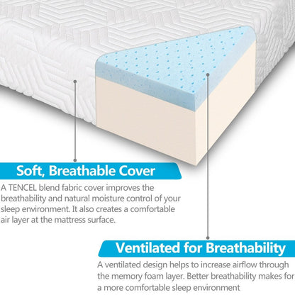 Firm Memory Foam Mattress 10 with 2 Free GEL Pillows
