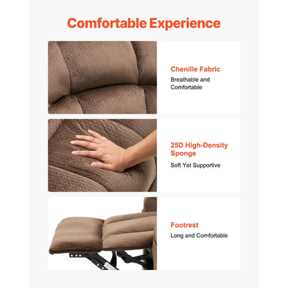 Flannelette Dual Motor Lift Chair, Massage, Heat & USB Ports