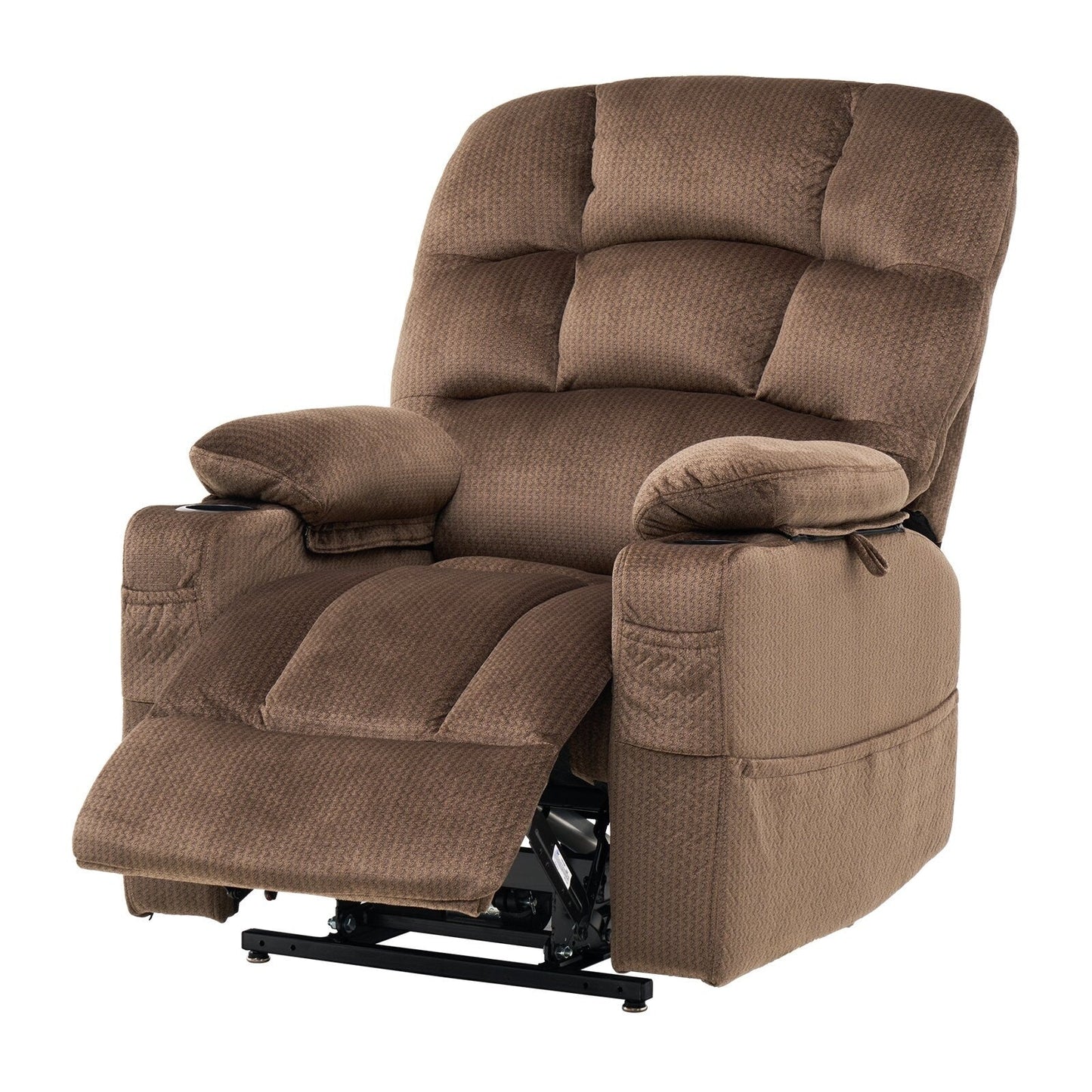 Flannelette Dual Motor Lift Chair, Massage, Heat & USB Ports