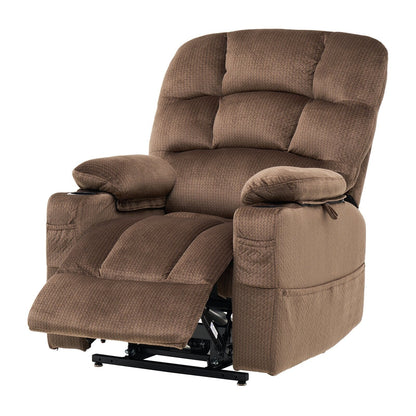 Flannelette Dual Motor Lift Chair, Massage, Heat & USB Ports