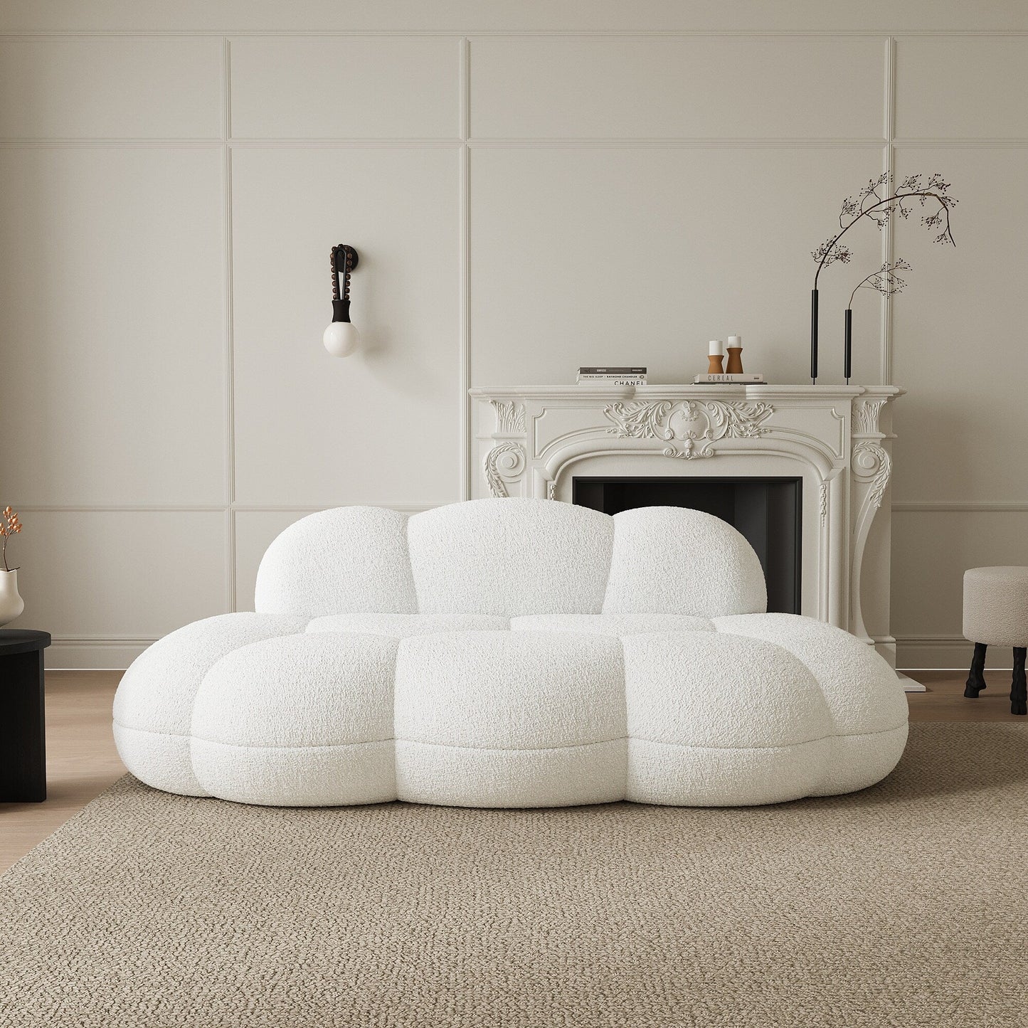 Floor Couch, Modern Loveseat Sofa, Lazy Sofa Round Floor Sofas, Cloud Memory Foam Boneless Couches for Living Room, Apartment