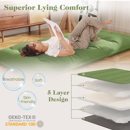 Foldable Floor Mattress for Sleeping with Storage Bag