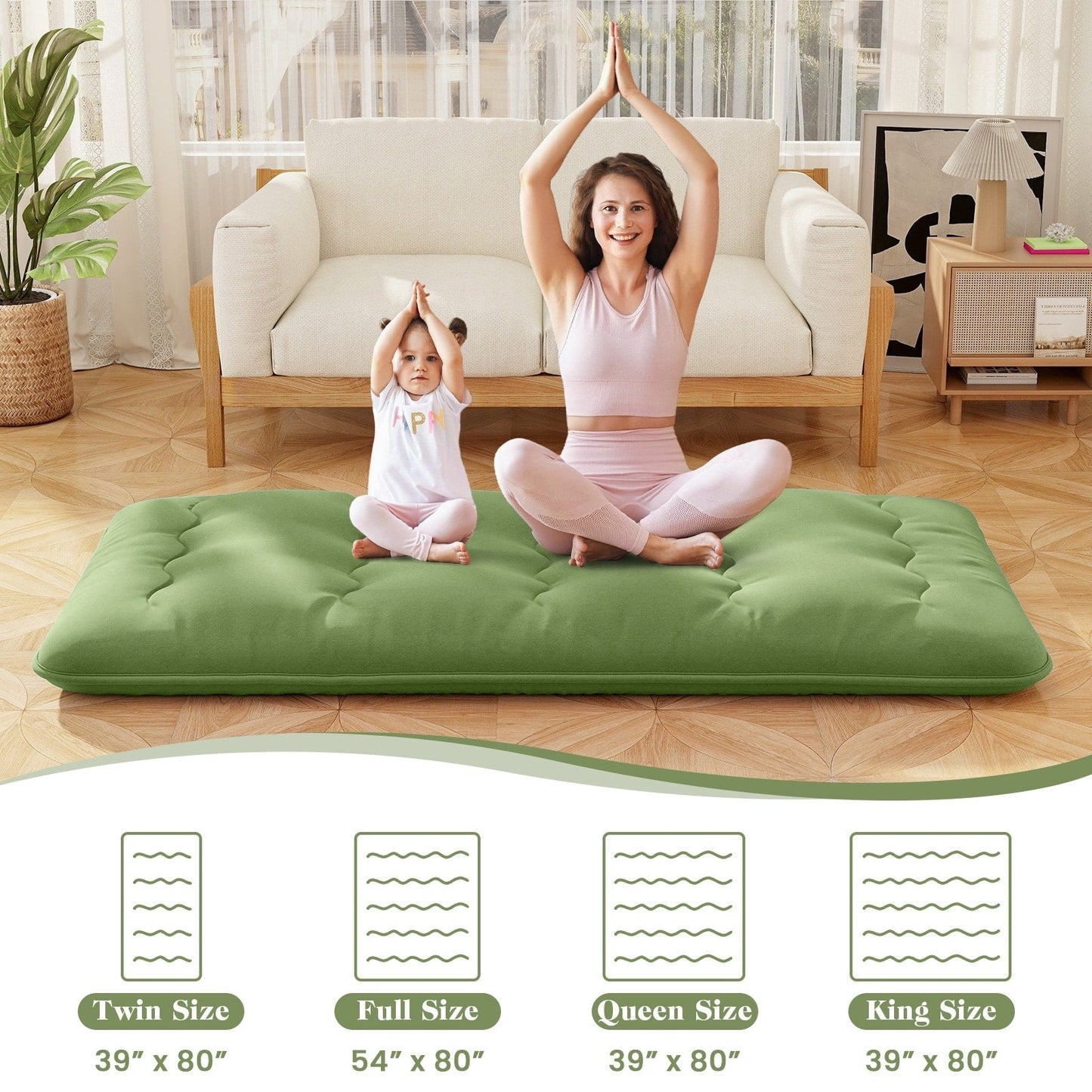 Foldable Floor Mattress for Sleeping with Storage Bag