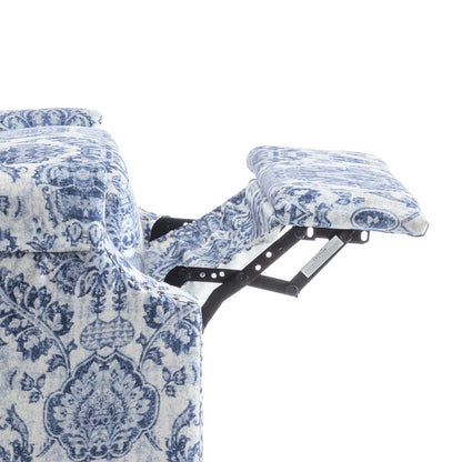 Floral Linen Manual Recliner Chair with Footrest set of 2