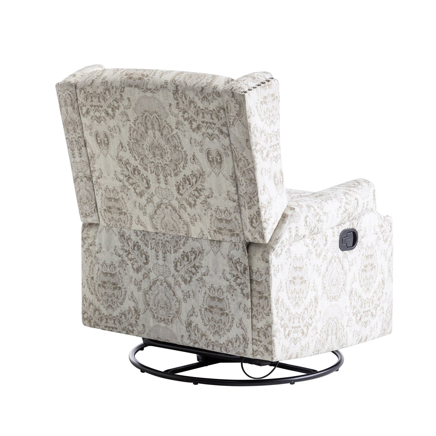 Floral Linen Manual Recliner Chair with Footrest set of 2