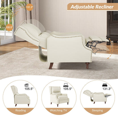 Florens Genuine Leather Recliner with Nailhead Trims by HULALA HOME