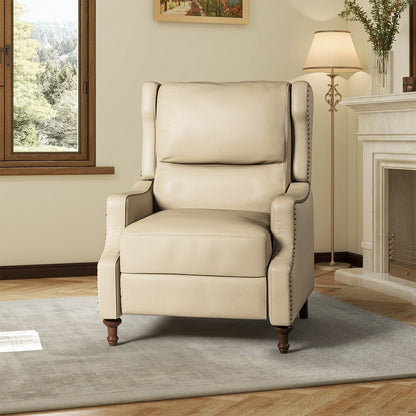 Florens Genuine Leather Recliner with Nailhead Trims by HULALA HOME