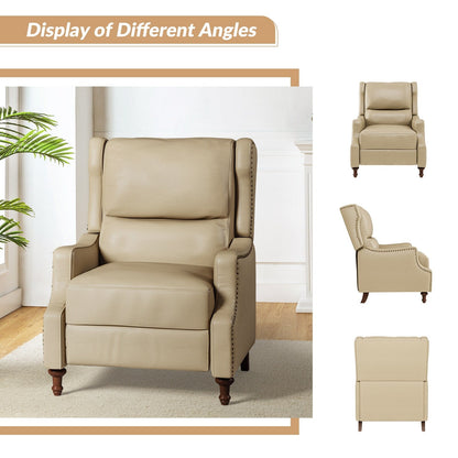 Florens Genuine Leather Recliner with Nailhead Trims by HULALA HOME