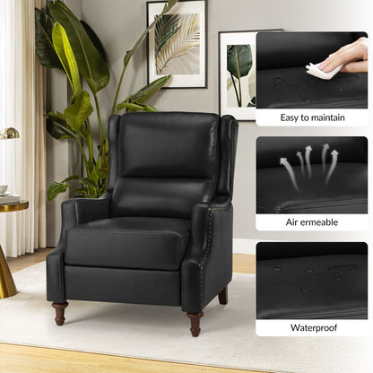 Florens Genuine Leather Recliner with Nailhead Trims by HULALA HOME