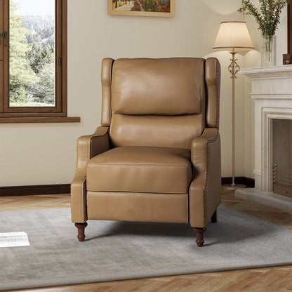 Florens Genuine Leather Recliner with Nailhead Trims by HULALA HOME