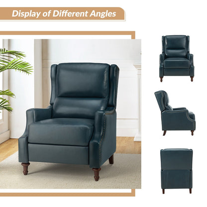 Florens Genuine Leather Recliner with Nailhead Trims by HULALA HOME
