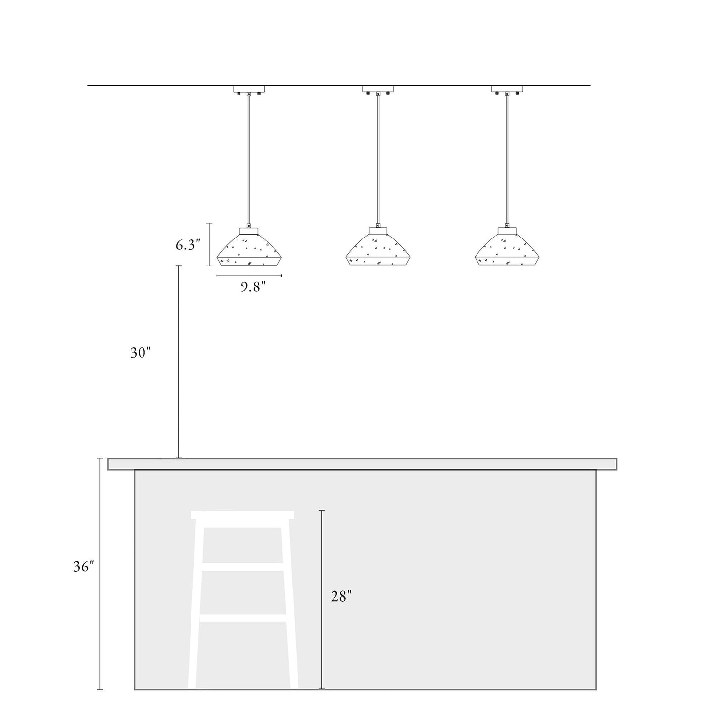 Flyn Modern 1-Light Mercury Glass Kitchen Island Pendant Lights