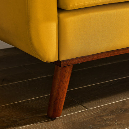 Foam Button Tufted Loveseat Sofa with Iron Legs